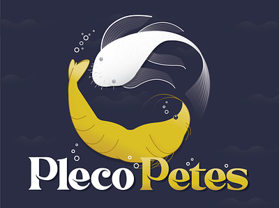 Pleco Pete's fish illustration logo pleco shrimp