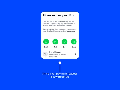 UI Card for Sharing Payment Request Link blue figma finance fintech fintech app mobile app paypal ui ui design ui kit uiux ux ux design