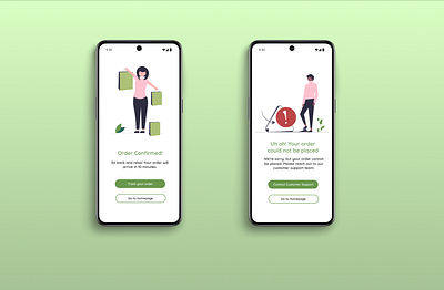 #DailyUI #Day11 success and error screens for quick commerce android dailyui design ecommerce illustration interface mobile quick commerce ui ux