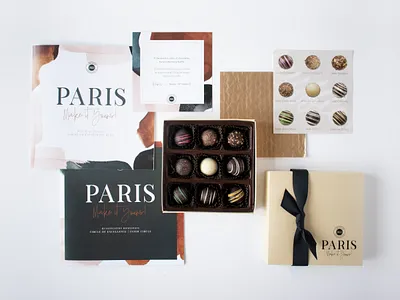 Paris Brochure + Chocolate Gifts brochure chocolates paris trip vacation