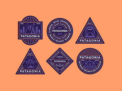 Patagonia Badge Designs badge designs badge illustrations badges branding camping design flat design graphic design illustration design outdoor badges outdoor illustrations patagonia patagonia design sticker design typography