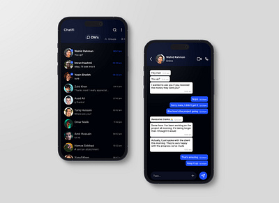 Daily UI Challenge # 013 (Chat App) app design app ui chat app dailyui ui uiux user interface ux