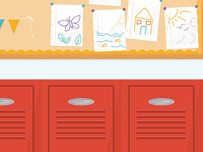 Lockers/Art: School Supplies Drive children colorful drive illustration school supplies