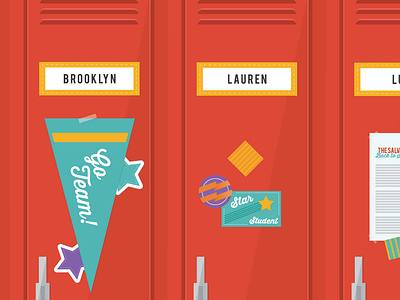 Lockers: School Supplies Drive bright children colorful illustration kids lockers school