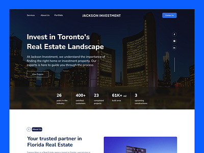Jackson Investment Real Estate Landing Page clean housing landing page property real estate ui ux uxui visual design web design