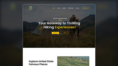 Travel and Tour Web Landing Page adventure website company website design figma uiux figma website landing page design tour landing page travel ui web design website website design