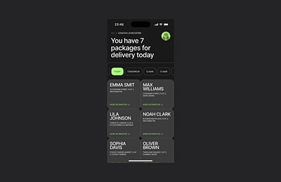 Application Interface for Couriers | Delivery | Mobile | App app branding creativedesign delivery design mobile product design typography ui ux