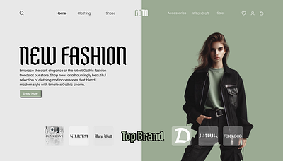 New Fashion Goth Store graphic design ui