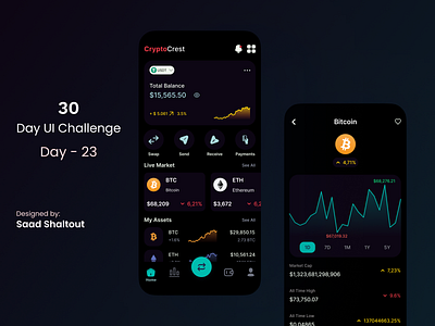 Crypto app app app design design ui ux