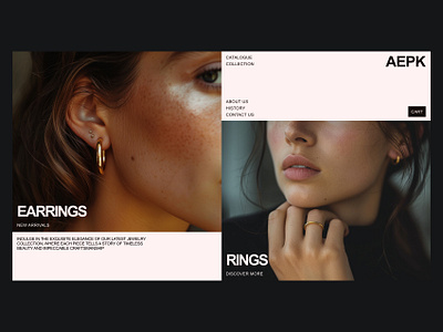 Jewelry online store concept design typography ui ux web design