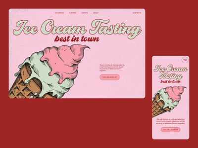 Ice cream tasting design graphic design illustration typography ui ux web design