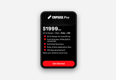 Capsule Pro Pricing Card art branding design graphic design matrix pricing redesign studio