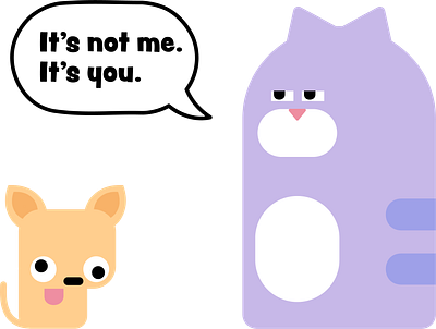 Jerry breaks up with Mr Chihuahua break up cats chihuahuas dogs evil funny graphic design illustration jerry the cat purple weirdo