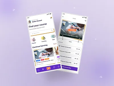 A Retro-Inspired Online App Design 2024 2025 app design branding course e learning e learning platform education app minimal mobile mobile app design online education retro app study trendy ui typography ui ui ux design ux