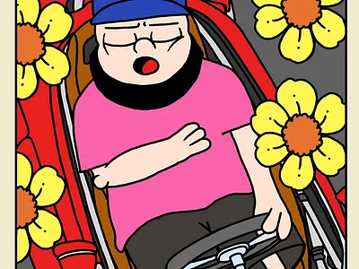 TURU. BEHIND THE WHEEL. branding cartoon cartoon poster cute cartoon design formula 1 graffiti graphic design illustration poster racing racing car turu turu always