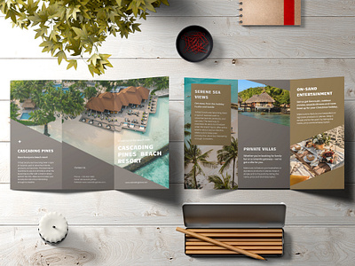 Tri Fold Brochure - Cascading Pines Resort 3d branding design designinspiration graphic design illustration logo mockup ui ux vector