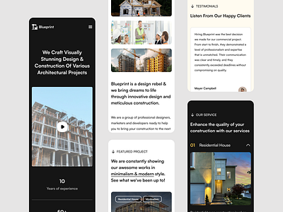 Blueprint - Construction Agency (Responsive) app design graphic design landing page mobile responsive ui user ux website