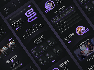 Agency Template agency app branding business commerce company creative creative agency dark dark theme design educational graphic design illustration logo purple technology ui ux web