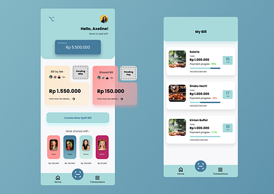 bagiuang mobile payment splitbill ui userexperience userinterface ux