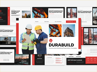 Durabuild - Construction Building Presentation Template architecture branding building business construction design graphic design layout presentation project