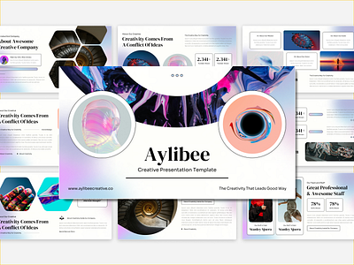 Aylibee - Creative Presentation Template branding business clean creative design gradient graphic design layout minimalism presentation white