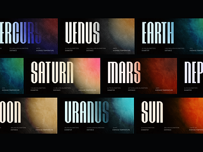 Solar System Cards Exploration branding ui ui design web design