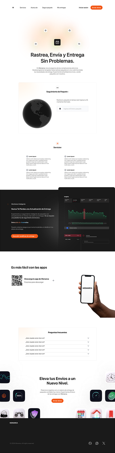 Monarca Landing Page branding delivery diego espinosa figma frontend inter landing page nextjs portfolio react ui