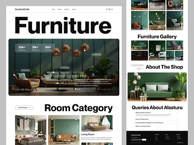 Furniture Landing Page Design clean website design e commerce template ecommerce shop furniture furniture shop furniture store furniture story furniture website landing page online shopping online store online store commerce shopify store ui uiux ux web website