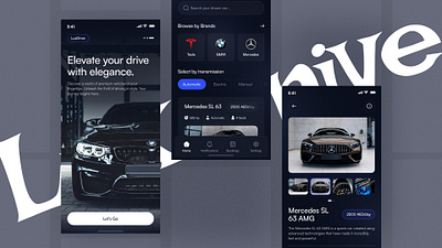 Sleek & Sophisticated: LuxDrive App’s UI Design. app car carapp creativeui design figma innovativedesign luxdriveapp mobileappdesign techstyle ui uiux