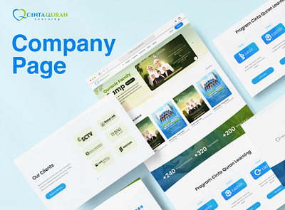 Cinta Quran Learning - Company Page app app design branding design landing page ui ux