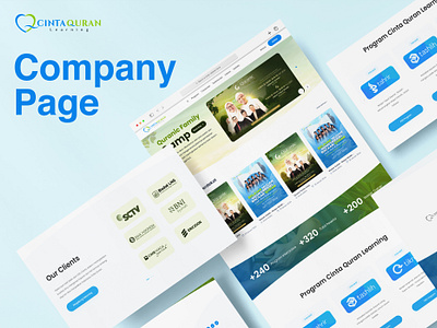 Cinta Quran Learning - Company Page app app design branding design landing page ui ux