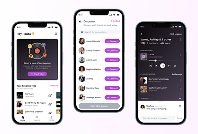 VibeRoom - Listen to music together with your loved ones app app design co listen music music app ui virtual listening