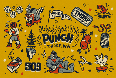 Flash Sheet for Punch Studios flash flash sheet illustration north west tattoo type