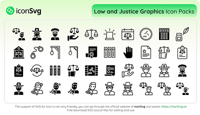 Law, Lawyer and Justice Vector Icon Packs app app icon icon design icon svg iconsvg ui vectors