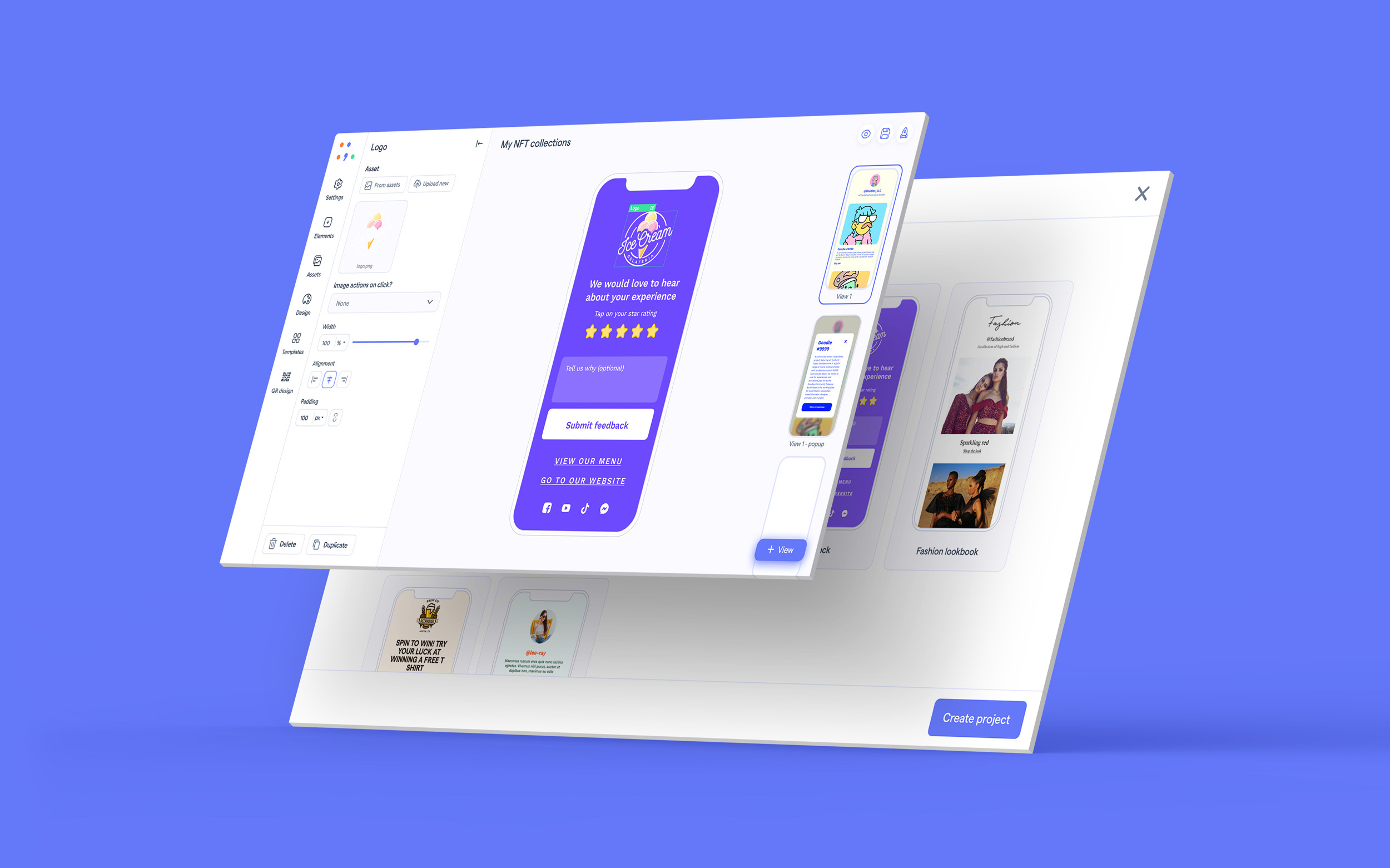 Drag and drop builder product design