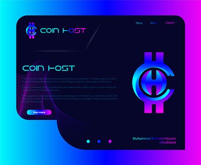 Coin Host Logo | CH Coin Logo | Host Icon For New Business