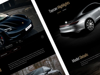 Porshe Taycan design home ui ux website