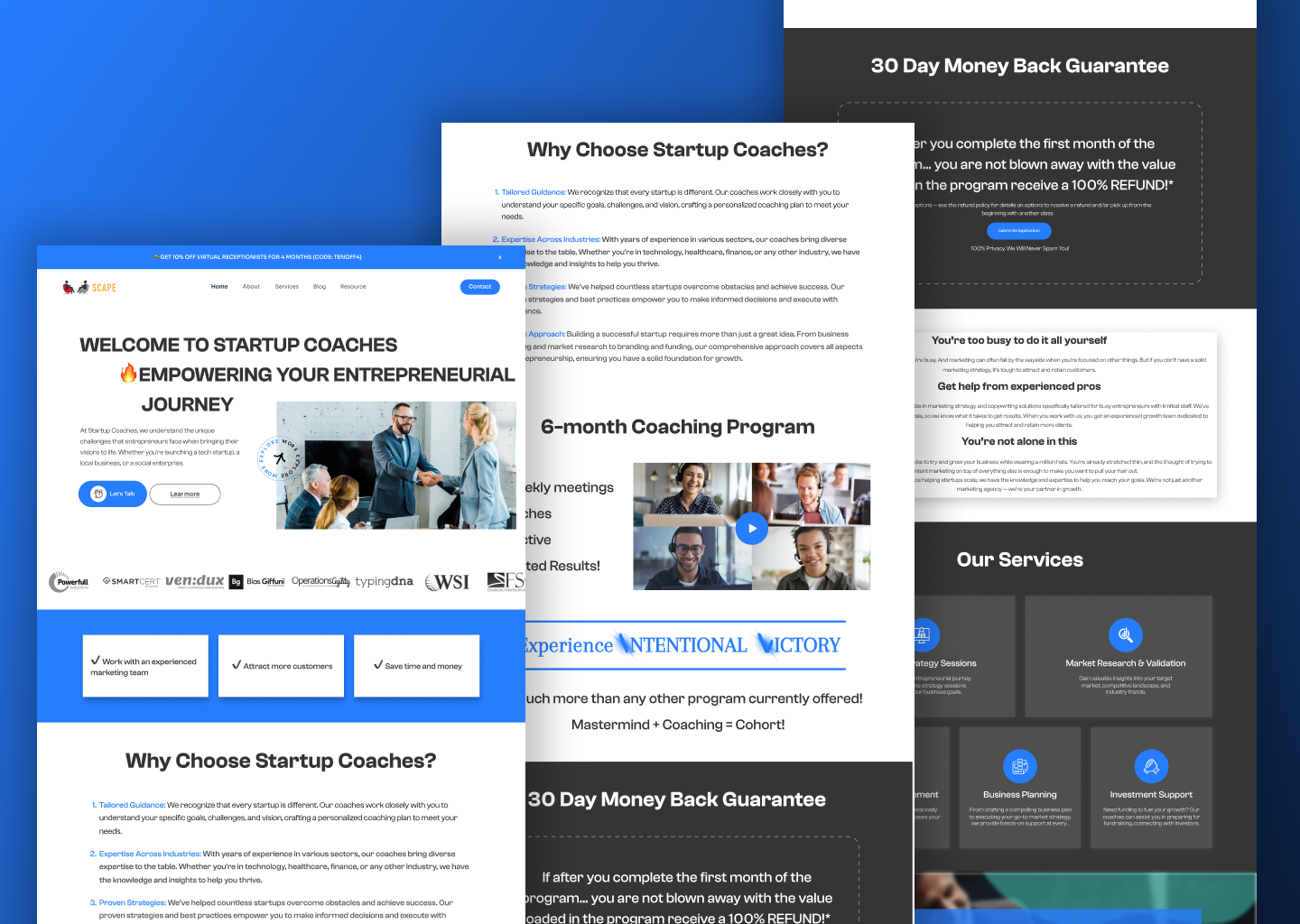 SCAPE - Startup Coaches Landing Page by Bexon Agency on Dribbble