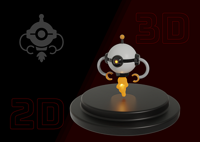 3D Robot 2d to 3d 3d 3d robot design gra graphic design illustration model modeling robot