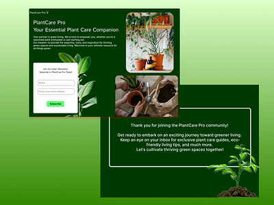 Plant Landing Page 00 dailyui design form landinpage plantcare plants subscribeform ui