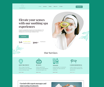 Wellness spa centre application design branding design figma graphic design illustration prototyping responsive design skin care software design spa ui