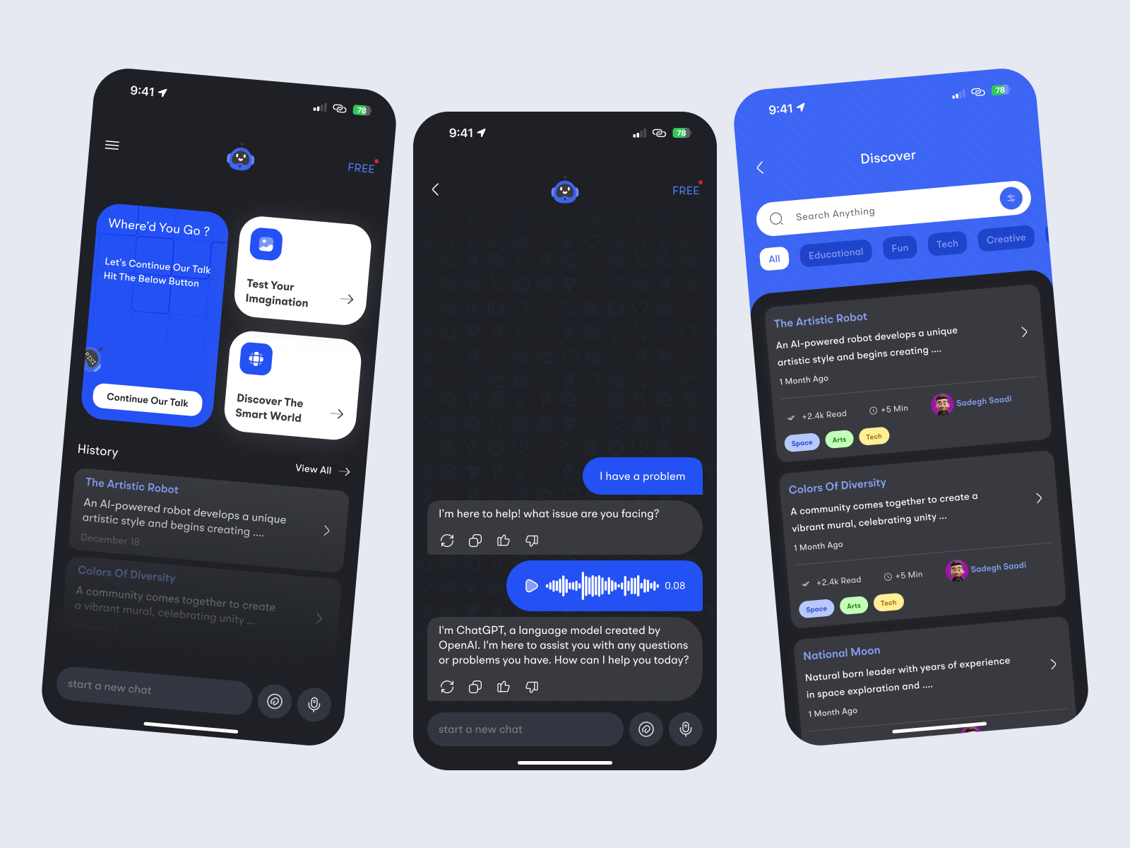 AI Chat Assistant , Mobile ChatBot - PIXI by web.sinax on Dribbble