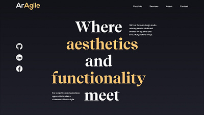 Aragile.com creative dark design digital agency figma typography ui ux