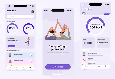 Yoga App app app yoga dessign figma fitness ui ux web design