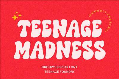 Teenage Madness - Groovy Display Font branding design display display font font fonts free font groovy groovy font illustration logo logotype merchandise typeface ui