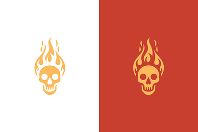 Fire Skull Logo burn burning fire fireball flame flaming game logo hell hot human skull skull logo