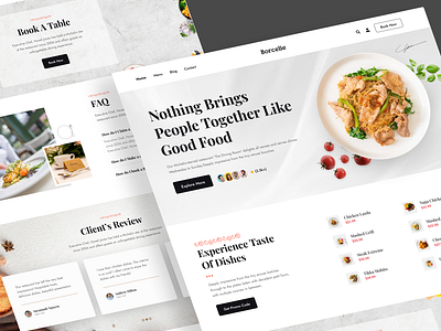 Brocelie || Restaurant Homepage Exploration chef classic designer dish eat freelance minimal order platter purchase remote restaurant simple skill standard task ui design uxdesign uxui web design