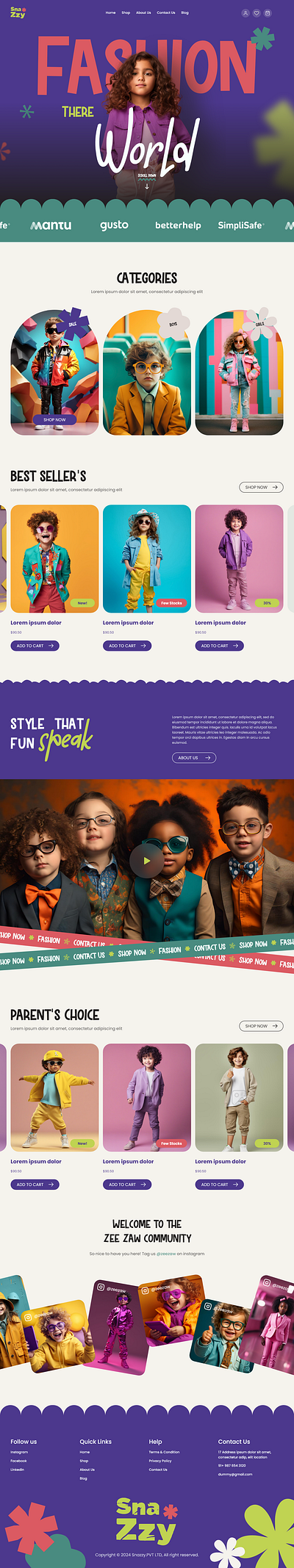New Fashion Ecommerce web Design animation branding creative design ecommerce fashion homepage kids fashion modern party product ui web design
