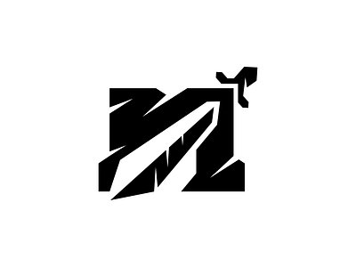 M Sword Logo brand branding illustration logo logos m sword