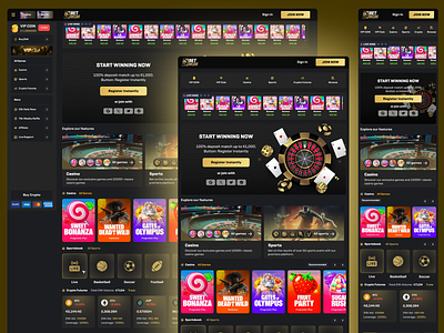Crypto Gambling Site- Web Interface bat casino casino games crypto friendly web based gambling slot sports ui ux web design website